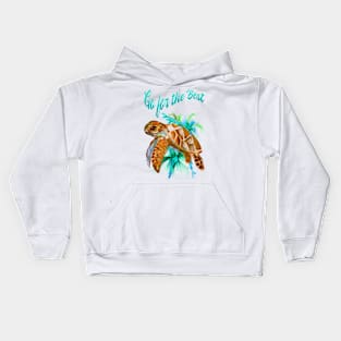 Turtle, Flower, Positive, Marine, Spiritual Kids Hoodie